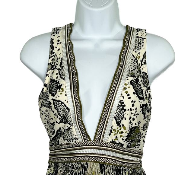 Ted Baker S Womens Babita Snakeskin Print Swimsuit Deep V Pool Resort *flaw - Picture 5 of 12